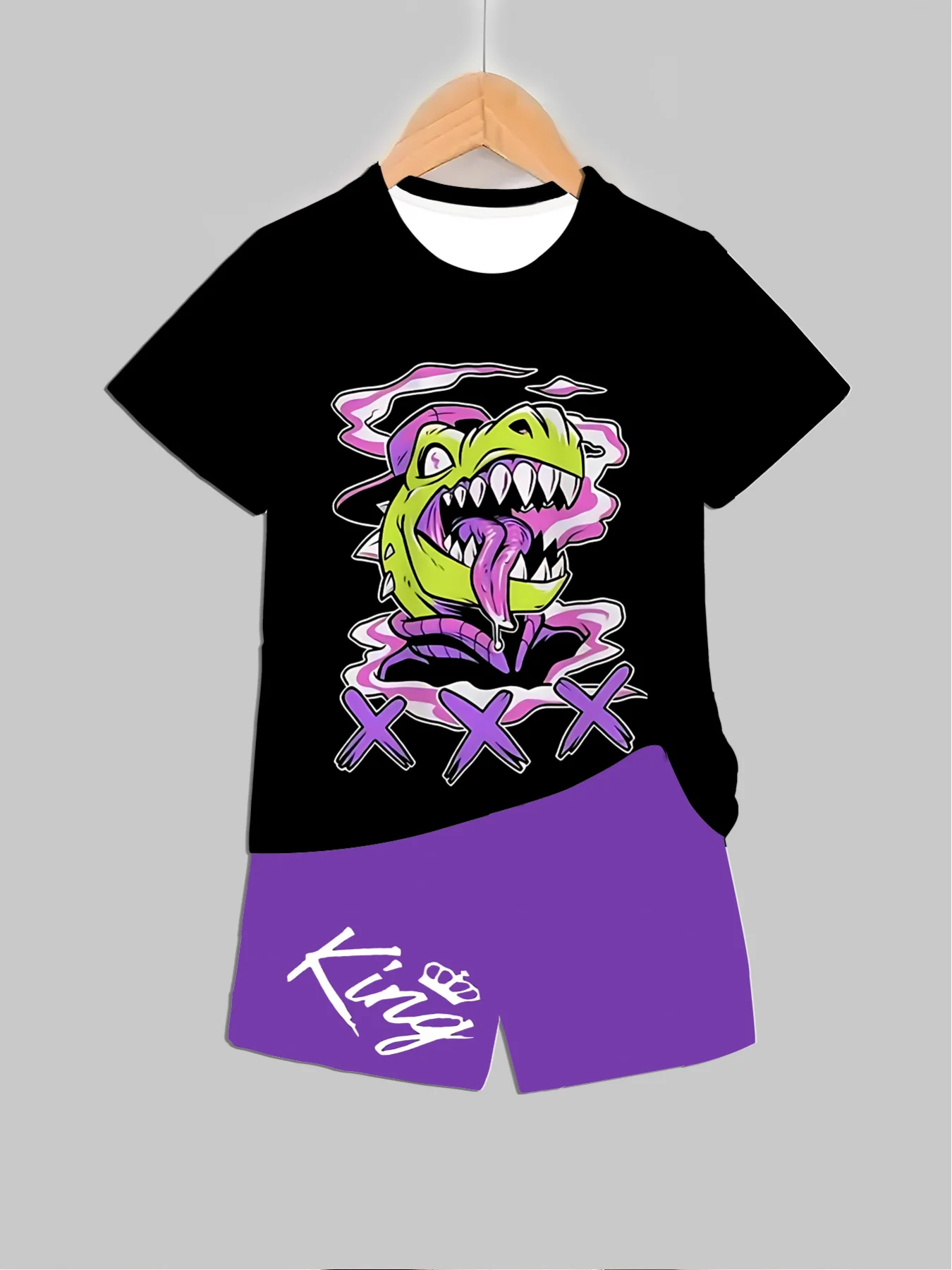 Summer Clothing Baby Girl - Nowe zestawy ubrań z nadrukiem dinozaurów: